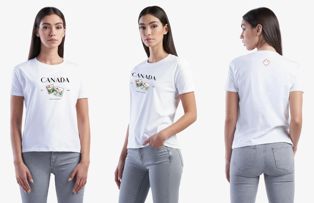 The Canada EH! - 56.1304° N, 106.3468° W Ladies Boxy Tee
