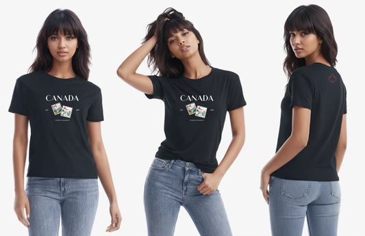 The Canada EH! - 56.1304° N, 106.3468° W Ladies Boxy Tee