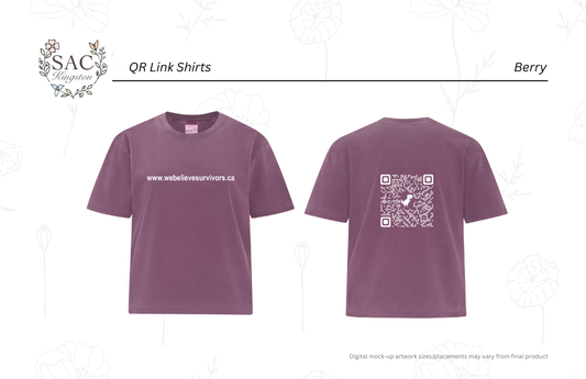 QR Code- We See You. We Hear You. We Believe You. Spread the message that you believe survivors Box Tee