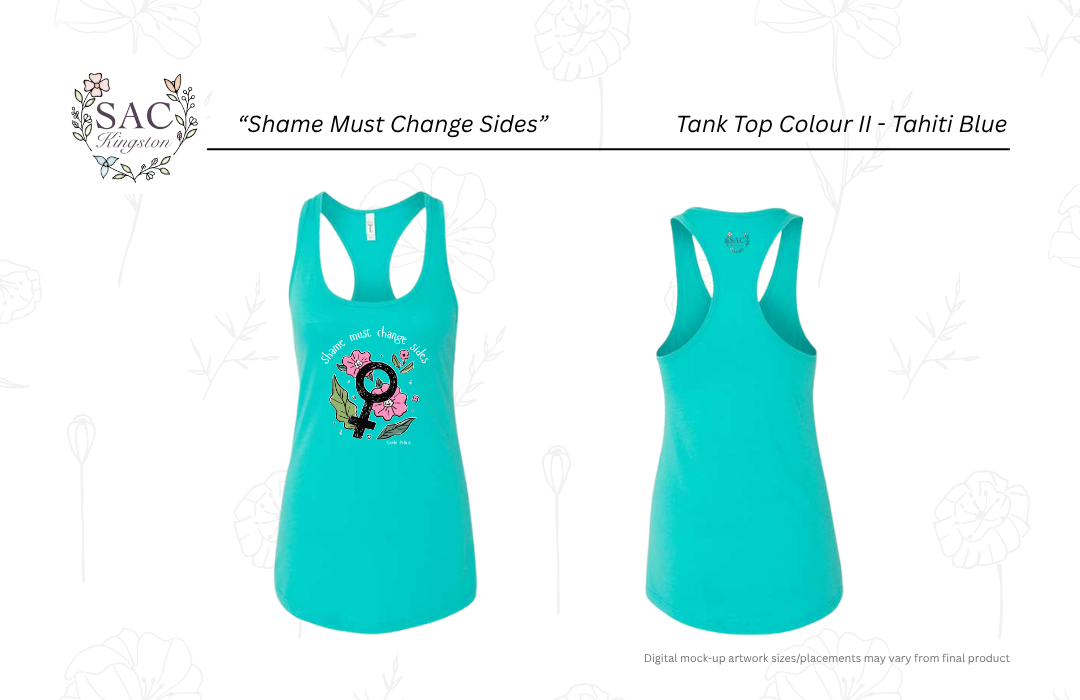 Shame Must Change Sides Next Level Women's Ideal Racerback Tank