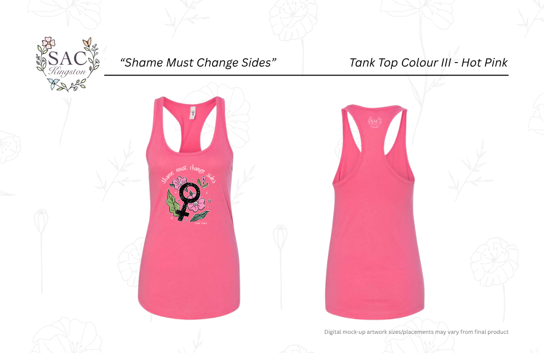 Shame Must Change Sides Next Level Women's Ideal Racerback Tank