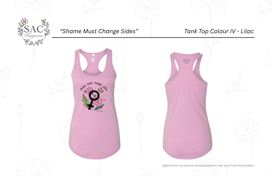 Shame Must Change Sides Next Level Women's Ideal Racerback Tank