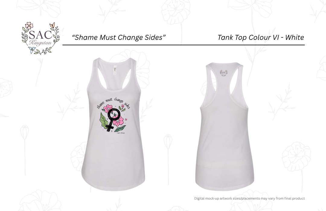 Shame Must Change Sides Next Level Women's Ideal Racerback Tank
